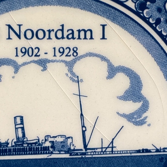 2 Pc HOLLAND AMERICA Porcelain Drink Coasters ss Noordam I, ss Zaandam I - Picture 8 of 11